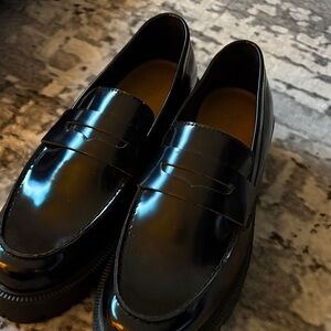 H&M Women’s  Glossy Black Platform Loafers